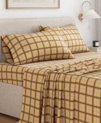 Ultra-Soft Turkish Cotton Plaid Flannel Sheet Set