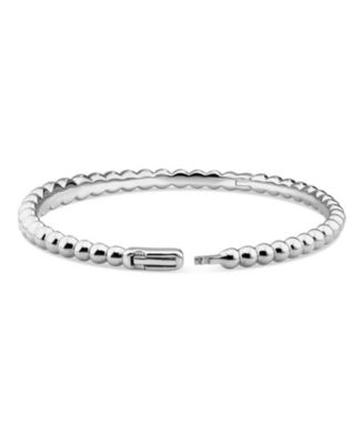 Beaded Ball Bangle Bracelet in Rhodium Plated Sterling , Size