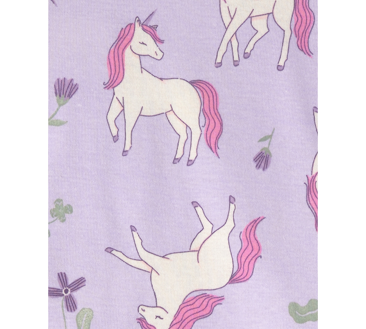 Carter's Girls' Toddler 2T-5T Unicorn Floral Top and Pajama Pants, 4-Piece Set