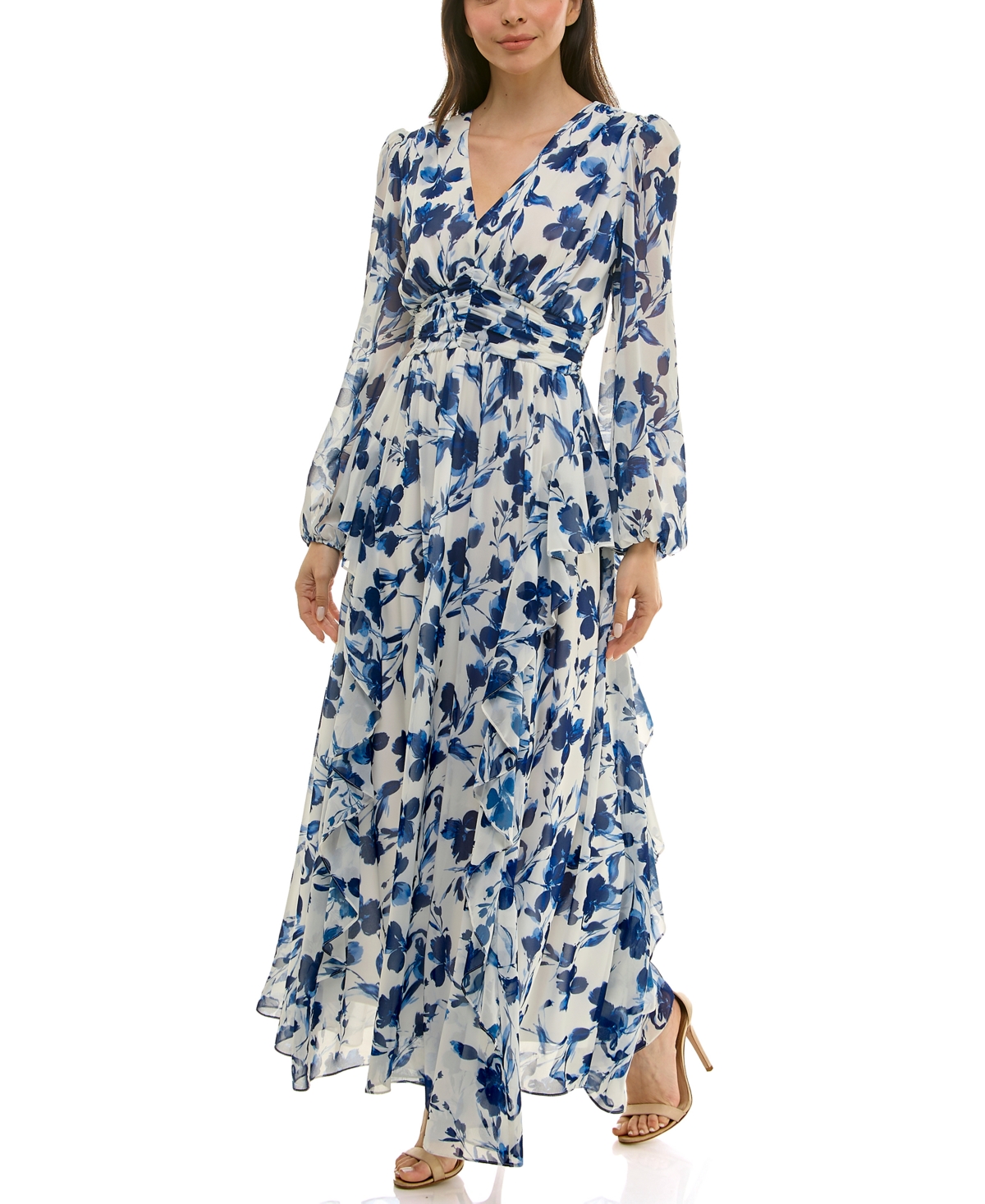 Taylor Women's V-Neck Cinched Waist Dress