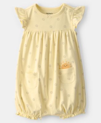Baby Girls' Sun Art Pocket Short-Sleeve Romper