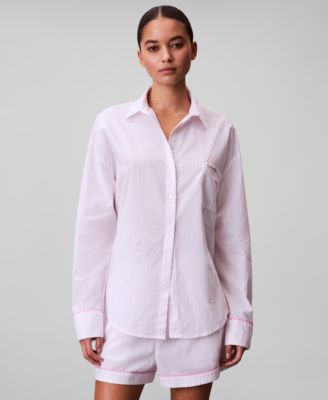 Women's Poplin Button-Down Pajama Shirt