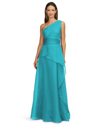 JS Collections Women's Seraphina Organza One-Shoulder Evening Gown - Macy's