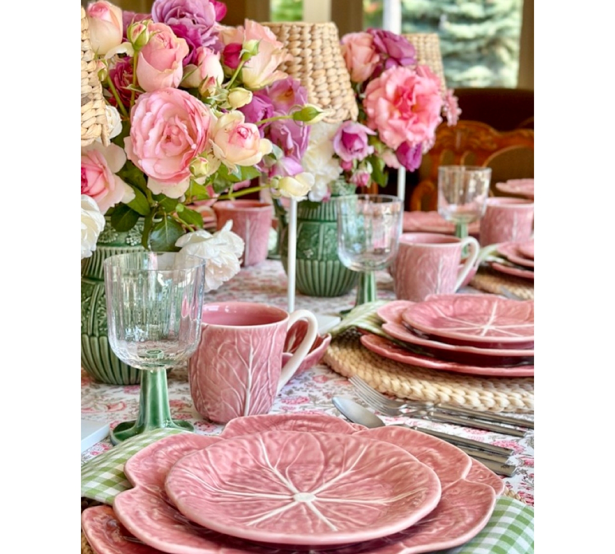 Bordallo Pinheiro Cabbage Mugs, Set of 4