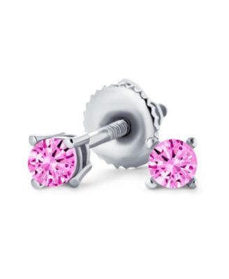 Minimalist Tiny 0.25CTW CZ Cubic Zirconia Solitaire Cartilage Stud Earrings Sterling Silver Screwback Posts