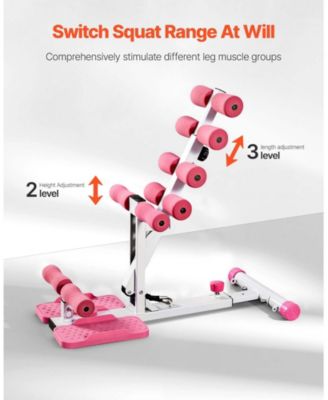 Deep Squat Machine, Adjustable Glutes Trainer with Resistance Bands and Folding Design for Home Leg and Core Workouts