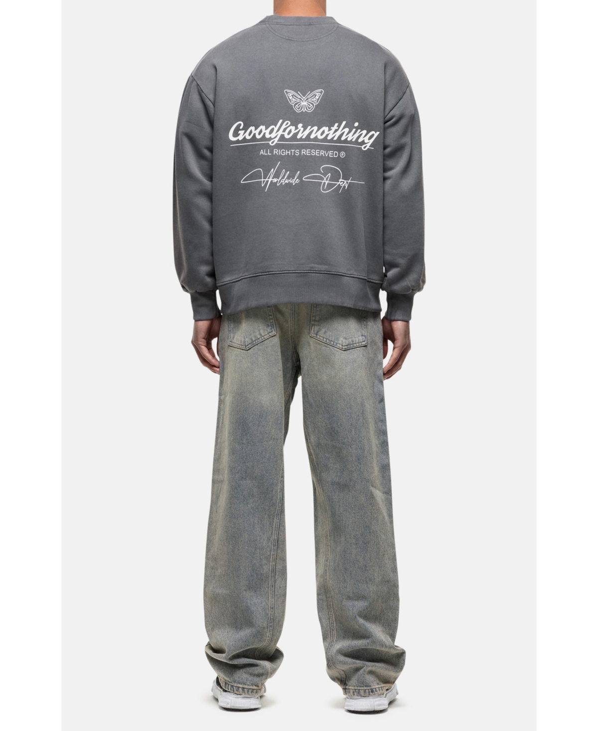 Good For Nothing Women's Washed Grey Cult Sweathsirt