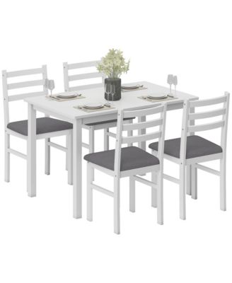 5-Piece Dining Table Set with Upholste Chairs