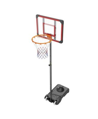 28-Inch Adjustable Basketball Hoop, 5–7 ft Portable Backboard System with Wheels and Fillable Base