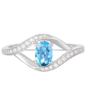 Lab Grown Multi Gemstone Ring in Sterling Silver (also in 14k Gold Over Sterling Silver)