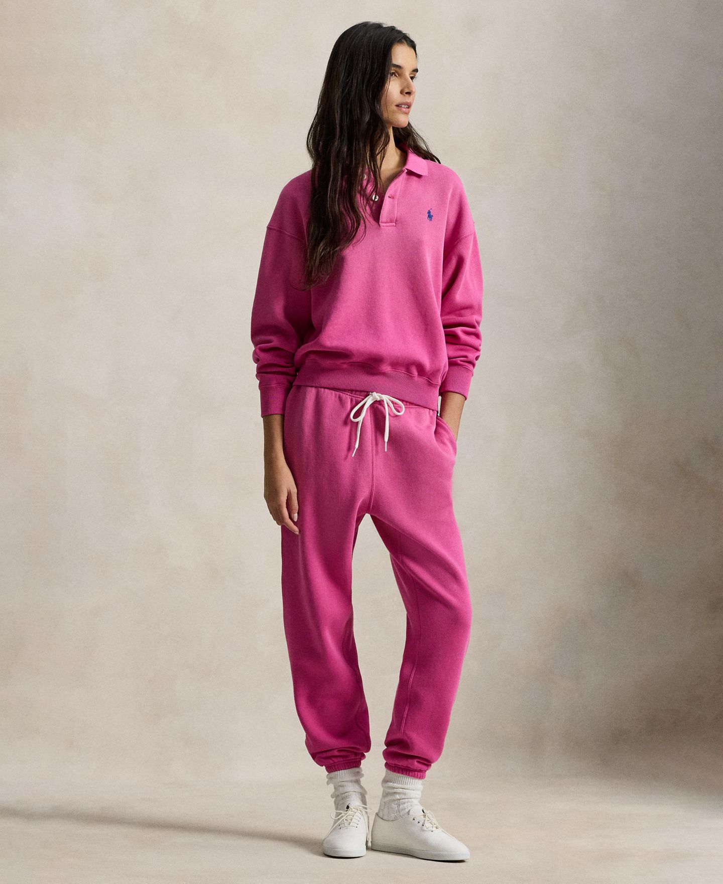 Женские брюки Polo Ralph Lauren Fleece Drawstring Sweatpants, цвет: Розовый — фото 4