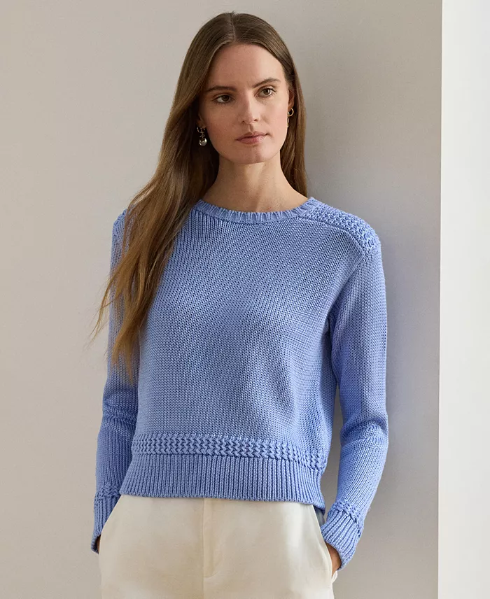 Women's Crew Neck Stitch Detailing Sweater