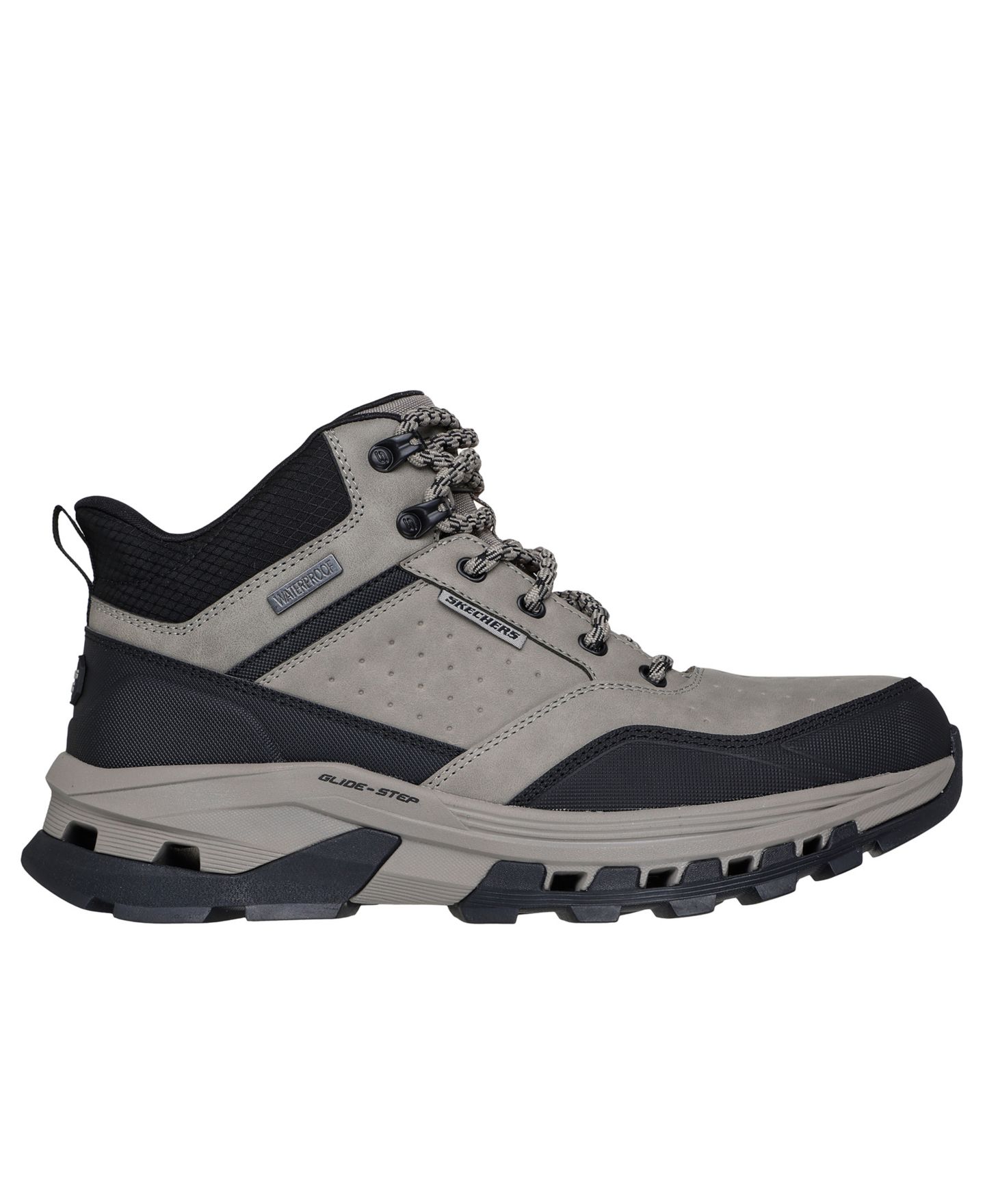 Мужские ботинки Skechers Slip-Ins Waterproof Relaxed Fit: Glide-Step Randell - Brecken Hiking, цвет: Серый / Чёрный — фото 2