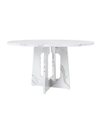 47" Round Marble Farmhouse Dining Table