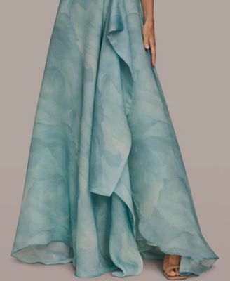 Women's Floral Print Strapless Ball Gown