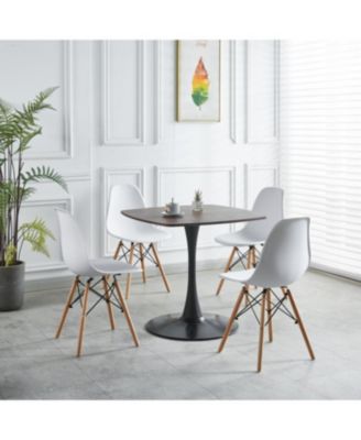 42" Mid-Century Modern Tulip Dining Table with Metal Base