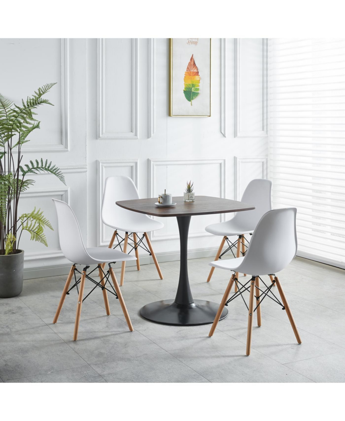 Streamdale Furniture 42" Mid-Century Modern Tulip Dining Table with Metal Base