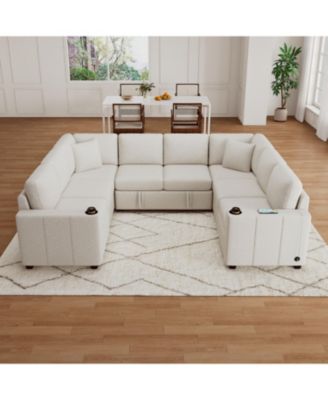107" Sectional Sofa Bed U-Shape