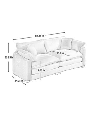 Grey Corduroy Sofa Set (Single & 3-Seater)