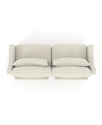 Beige Chenille 2-Seater Sofa with Lumbar Pillows