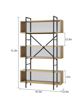 71.3" 6-Tier Bookshelf, Tall Industrial Bookcase with Open Display & Storage Organizer for Home Office