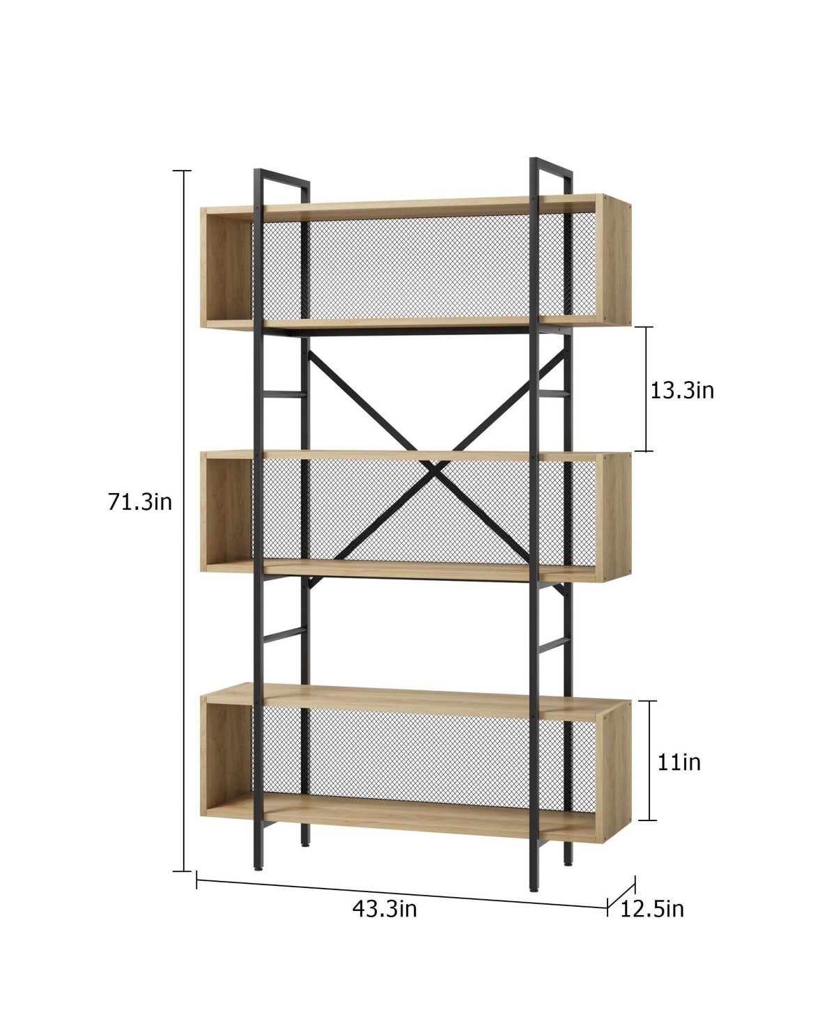 Gaomon 71.3" 6-Tier Bookshelf, Tall Industrial Bookcase with Open Display & Storage Organizer for Home Office