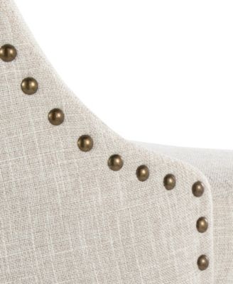 Fabric Studded Marcel Transitional Fixed-Height Counter Stool, Set of 2