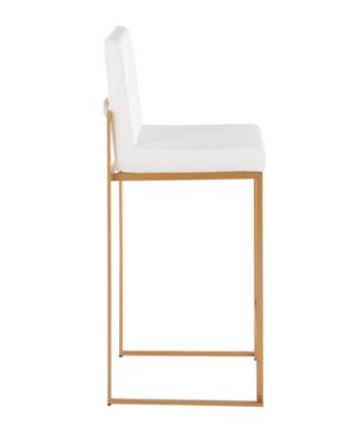 Fabric Fuji Contemporary High Back Counter Stool, Set of 3