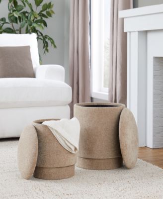 2-Pc. Fabric Marla Upholstered Contemporary Ottoman Set