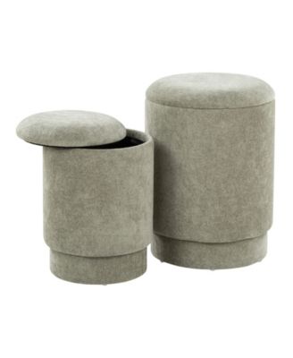 2-Pc. Fabric Marla Upholstered Contemporary Ottoman Set