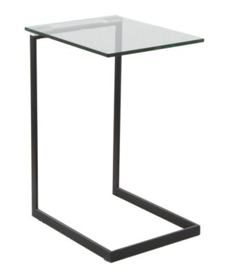 22.5" Glass Zenn Contemporary End Table