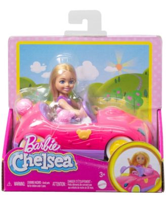 Chelsea Vehicle Set with Blonde Small Doll, Toy Car and Teddy Bear Accessory