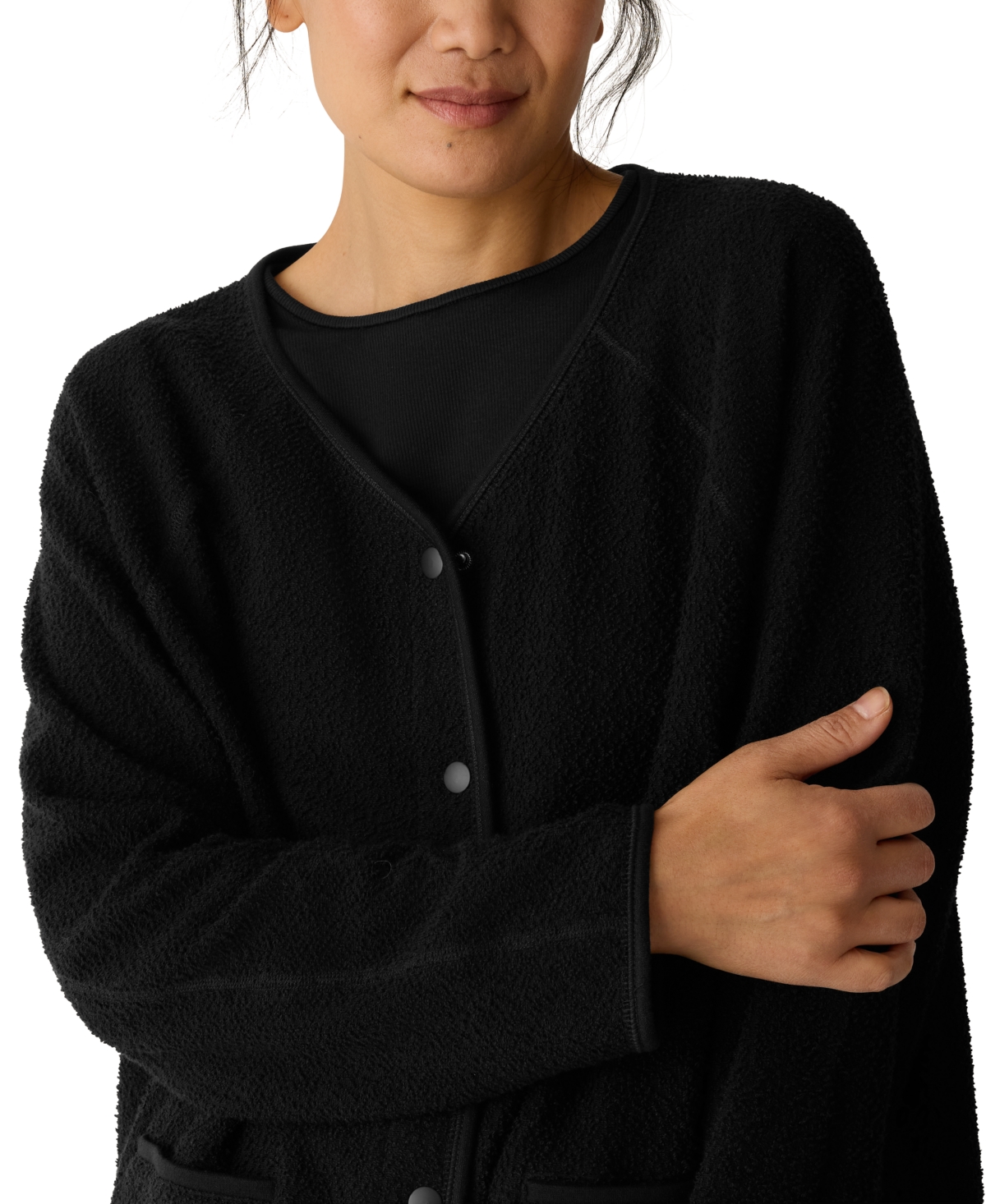 Eileen Fisher Women's V-Neck Snap Front Jacket, Regular And Petites