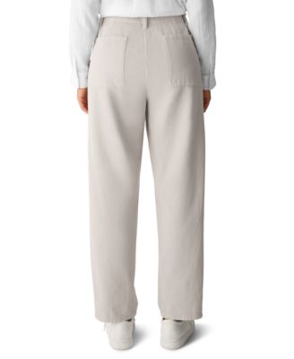 Women's Easy Tapered Zipper & Button Mid Rise Pants