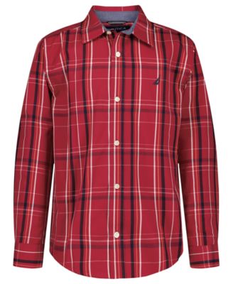 Boys' 8-20 Thin Plaid Long-Sleeve Shirt