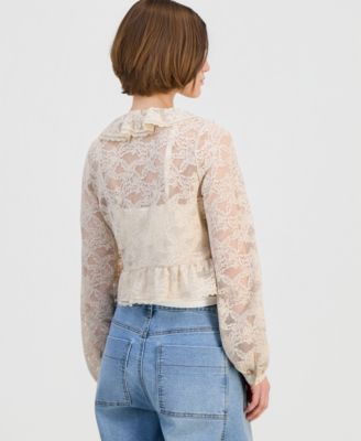 Women's Ruffled Lace Top