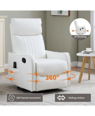 Heat Massage Manual Recliner Chair with Rocker & Swivel