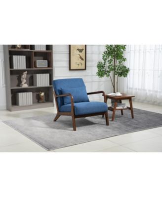 Mid Century Modern Chair with Wood Frame and Cushion