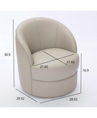 Gream Leather Swivel Chair, 360 Spin, Mid-Century Modern Lounge Chair