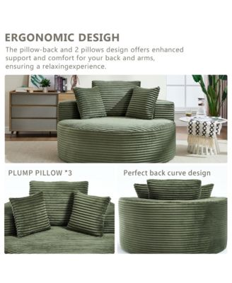 Round Sofa Bed with Memory Foam Sectional Couches for Living Room