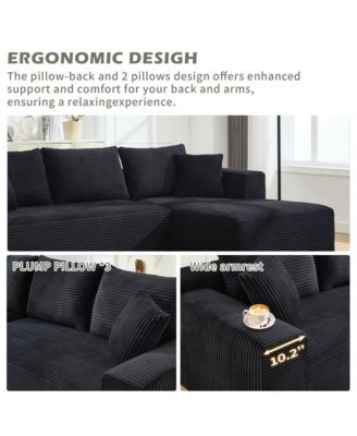 Modular Sectional Sofa Couches L-Shape Couch 3 Seat Modular Sofa Memory Foam Sectional Couches, Cloud Couch with Right Chaise.