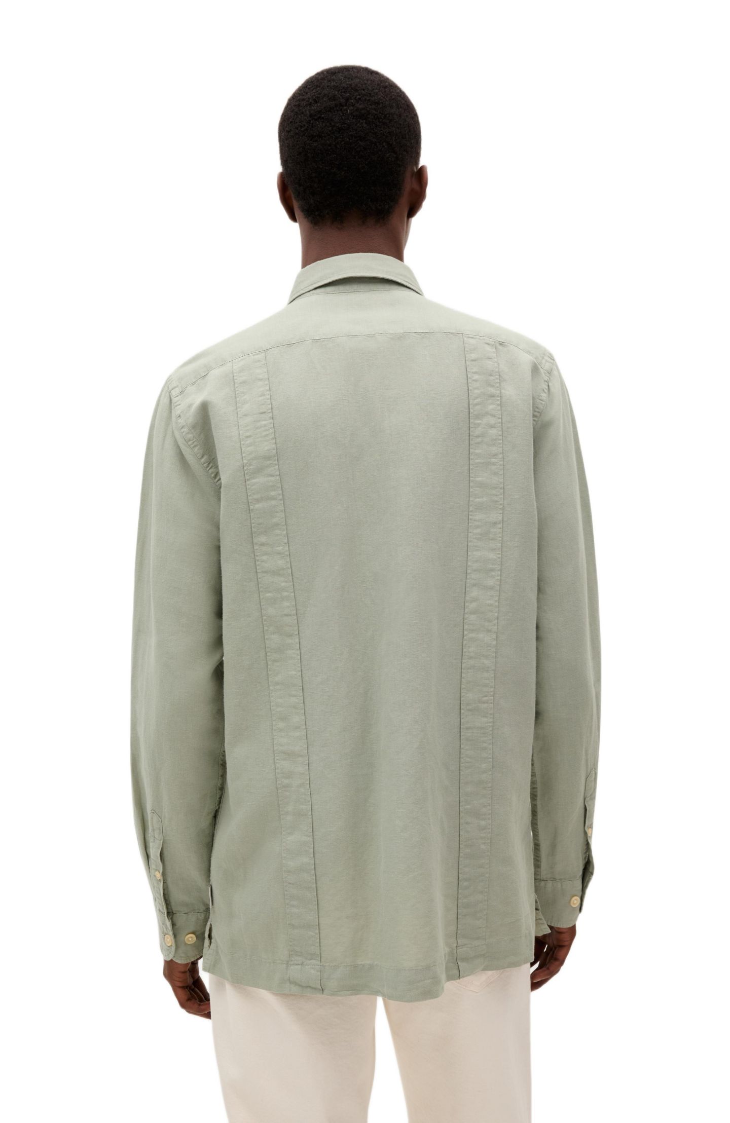 Мужская рубашка Scalpers Nante G Linen, цвет: Lightkhaki — фото 3