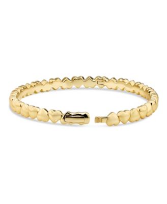 Sweet Heart Eternity Bangle Bracelet in Gold Plated Sterling Silver, Size Medium