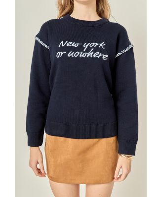 Women's Handwriting crew neck knit