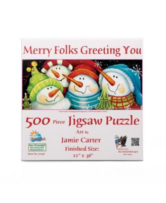 Merry Folks Greeting You 500 piece Jigsaw Puzzle for Adults  Christmas
