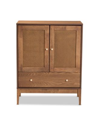 Boxton Studio Ramiel 30.1" Rattan Mid-Century Sideboard