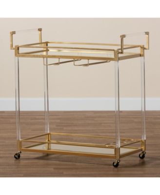 Savannah 15.9" Glass Contemporary Wine Cart
