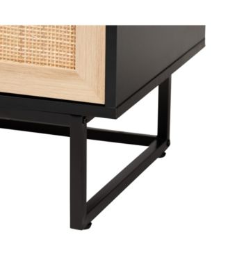 Declan 15.7" Rattan Mid-Century Storage Cabinet