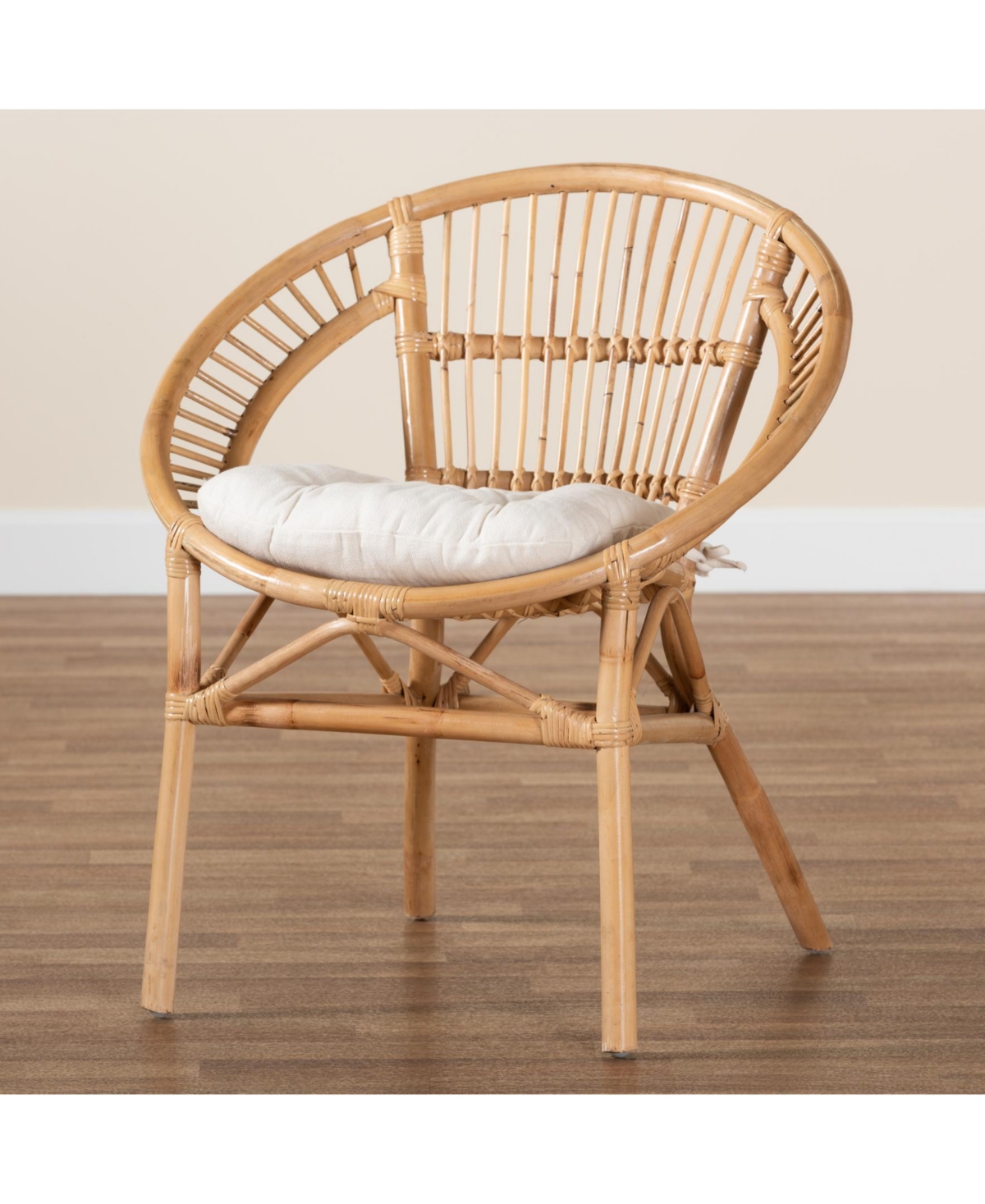Furniture Adrina 23" Rattan Bohemian Dining Chair