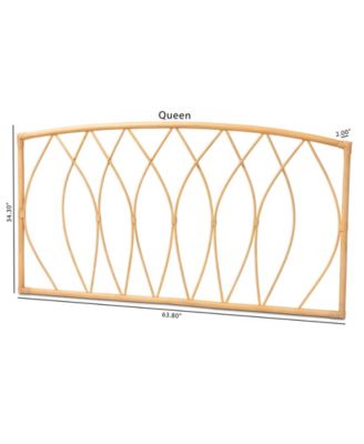 Halia 2" Rattan Bohemian Queen Wall-Mount Headboard